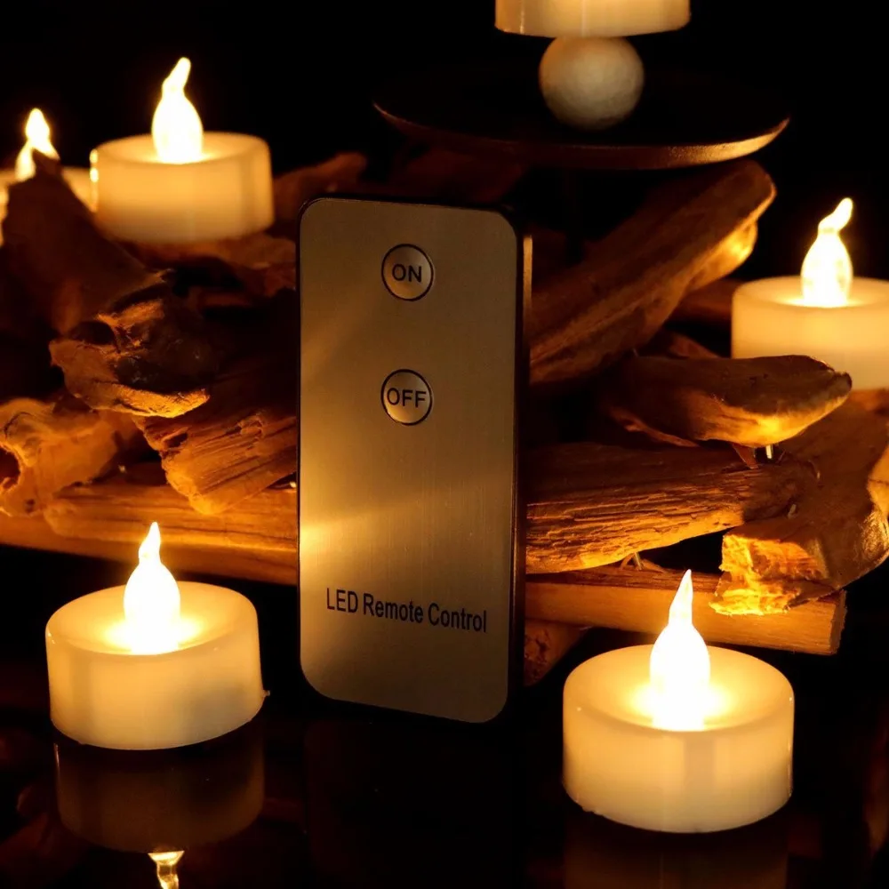 

Pack of 6 or 12 warm white flickering candles with remote,battery operated electronic candles,happy birthday candles and wedding
