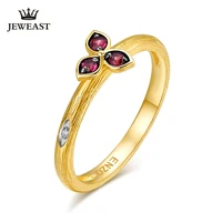 enzo natural garnet 18k pure gold 2020 new hot selling top ring women heart shape ring for ladies woman genuine jewelry