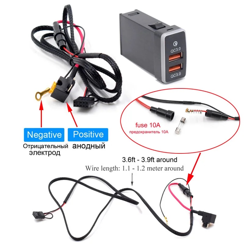 XCGaoon QC3.0 быстрая зарядка автомобильное зарядное устройство с двумя USB портами для