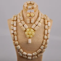 original white coral necklace african beads jewelry set nigerian wedding coral bridal jewelry sets