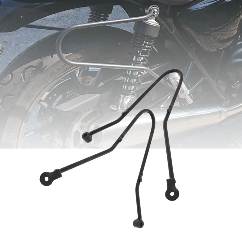 

1 пара мотоциклетных сумок, кронштейны для левой и правой стороны для Triumph Bonneville/SE T100 2001-2015-черный
