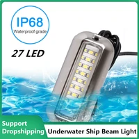 sale universal 12v led 27 led marine stainless steel underwater pontoon waterproof boat transom light whiteblue