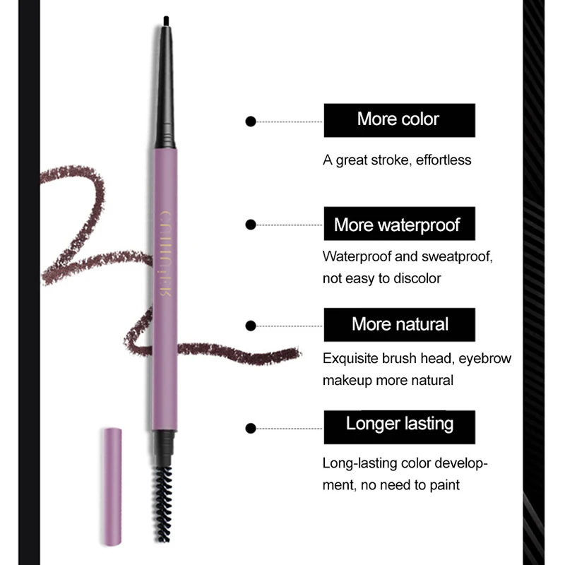 

Карандаш для бровей Cuihuier, двусторонний, ультратонкий, натуральный, водостойкий, Не оставляющий следов макияж для глаз TSLM2