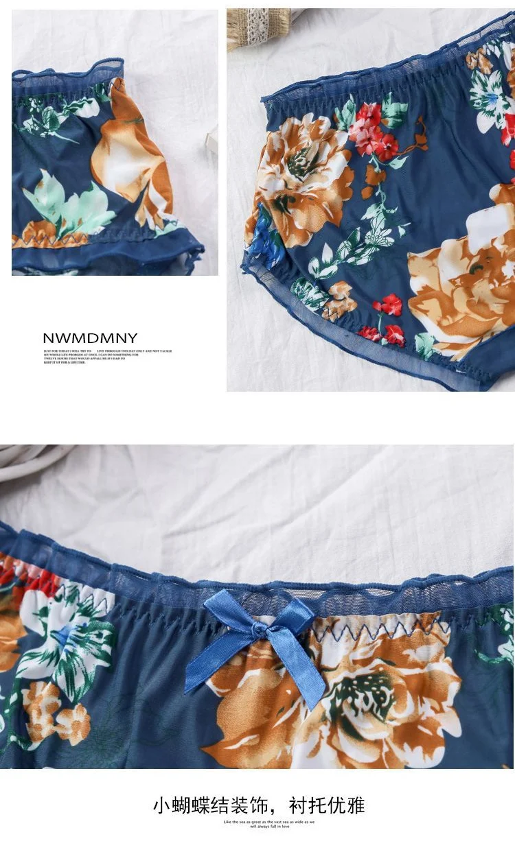 3 шт./лот тонкое нижнее белье мягкое дышащее для девочек цветочный принт плюс