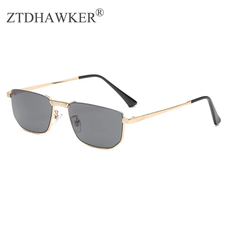 

Очки солнцезащитные унисекс в металлической полуоправе, квадратные, в стиле ретро