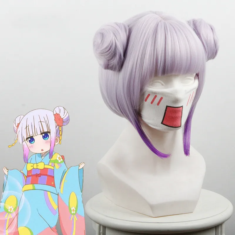 Kanna Kamui Miss Kobayashi's Dragon Maid Косплей фиолетовый короткий парик термостойкие
