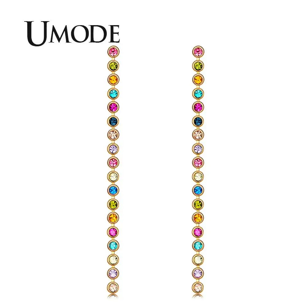 Женские длинные серьги капельки с кристаллами UE0330|earrings for|dropping earrings for womendrop |