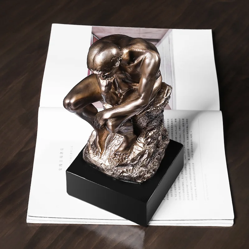 

29CM Large Nordic style Resin Thinker Statue Sculpture Handmade Modern Art Home Office Decoration Best Holiday Gifts