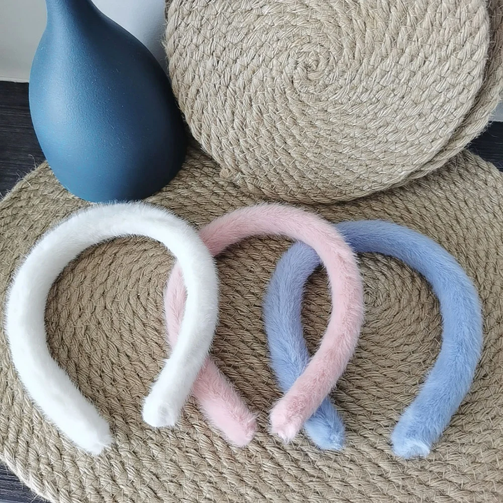 

Fashion Faux Fur Headband For Women Thicken Plush Wide Hair Hoop Autumn Winter Warm Hair Bands For Girls New Hair Accessories