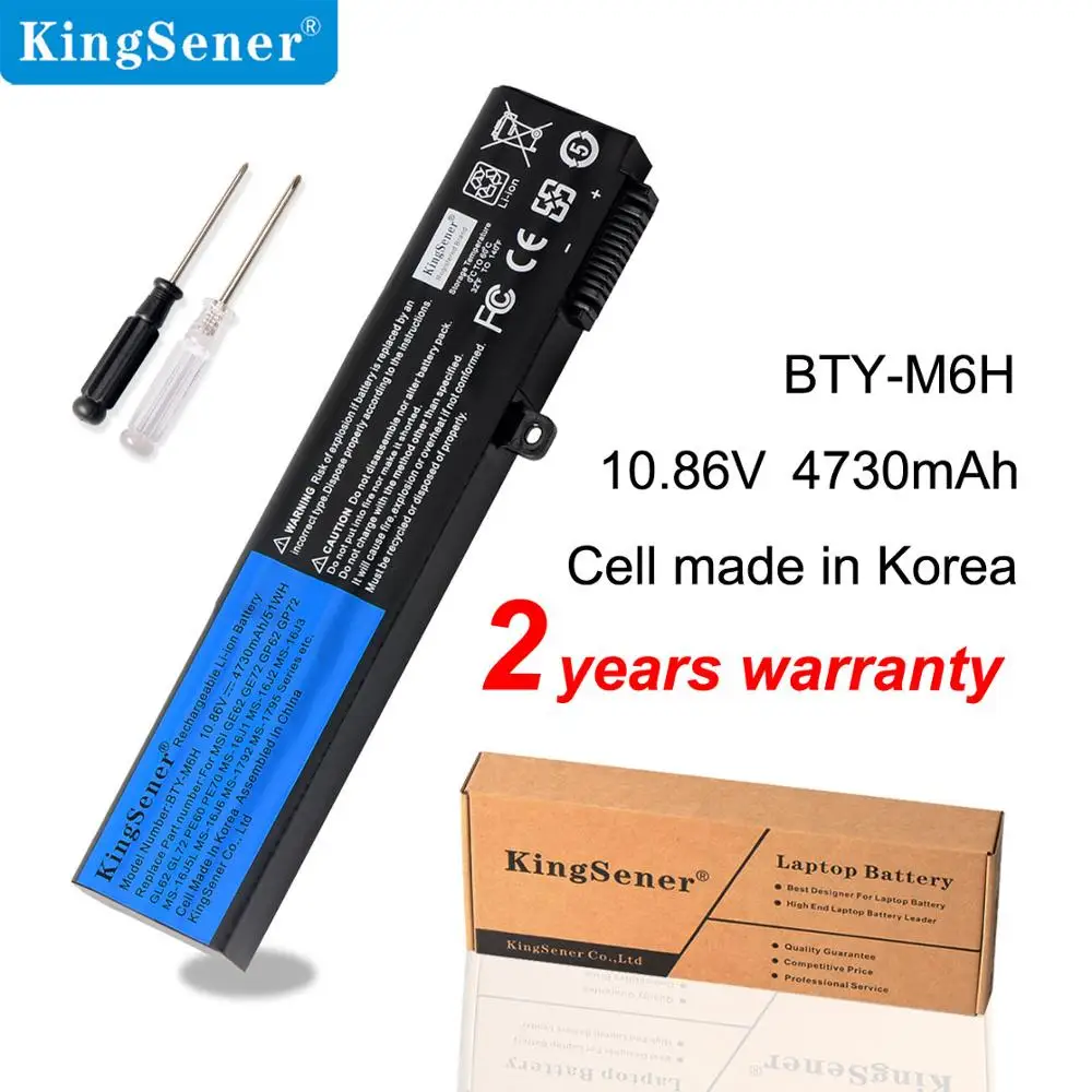 KingSener ячеечная BTY-M6H Батарея для MSI GE62 GE72 GP62 GP72 GL62 GL72 GP62VR GP72VR PE60 PE70 MS-16J2 MS-16J3 MS-16GF