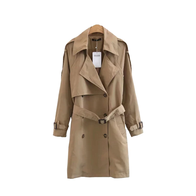 Тренчкот женский двубортный в винтажном стиле Осень-зима 2019 | Женская одежда