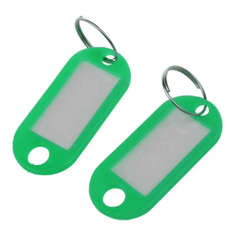 

40 Pcs Assorted Key ID Label Tags Split Ring Keyring Keychain (Red & Green)