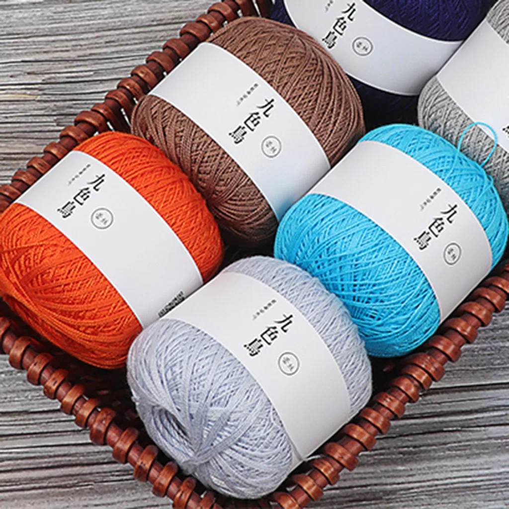 25 Colors Wool Group Knitting Yarn Lace Thread Diy Woven Cotton Fine Crochet 8th yarn haakgaren katoen | Дом и сад