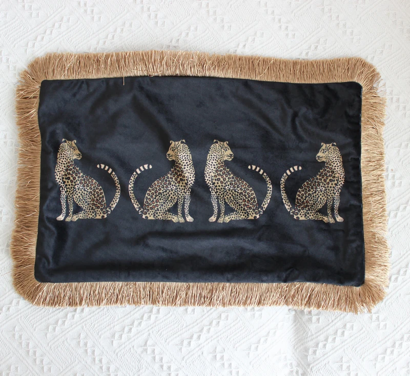 50 X 30 cm Леопардовая кисточка мягкий бархат Талия Прямоугольник квадратный диван наволочки наволочка 45 см - Цвет: 50 X 30 cm