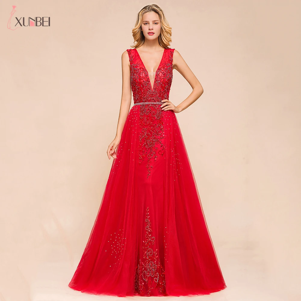 

Vestido De Festa 2021 New Arrivals Long Evening Dresses V Neck Formal Prom Dresses Detachable Dresses Party Gowns Robe De Soiree
