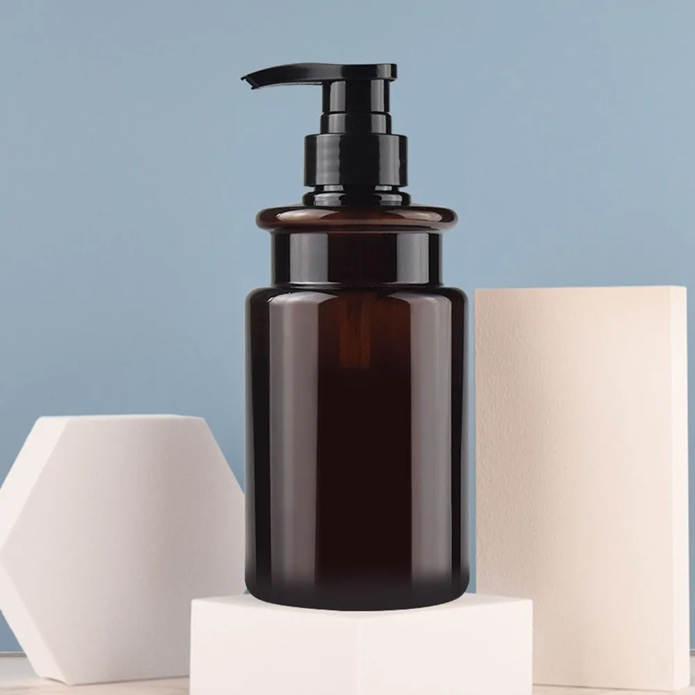 

2pcs 500ml Plastics Universal Amber Soap Dispenser Bottle Pump Plastic Liquid Bathroom Shampoo Empty Pump Bottles
