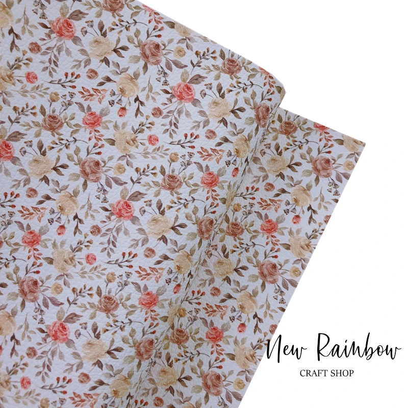 Новинка Радуга 30 х2 2 см/А4 бежевые розы ветки трава искусственная кожа для