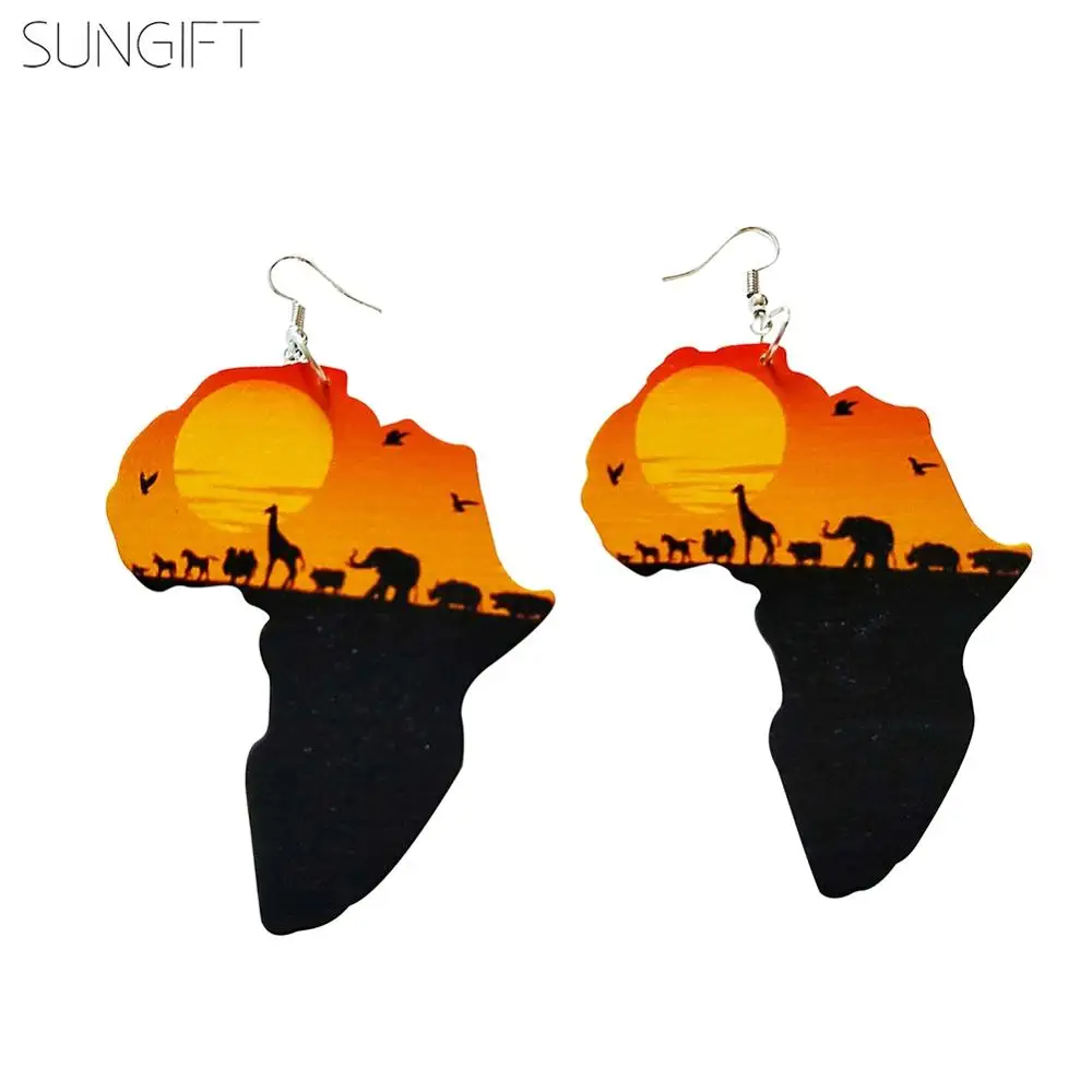 SUNGIFT 2019 последние женские ювелирные изделия Красочные Африка Карта Натуральный