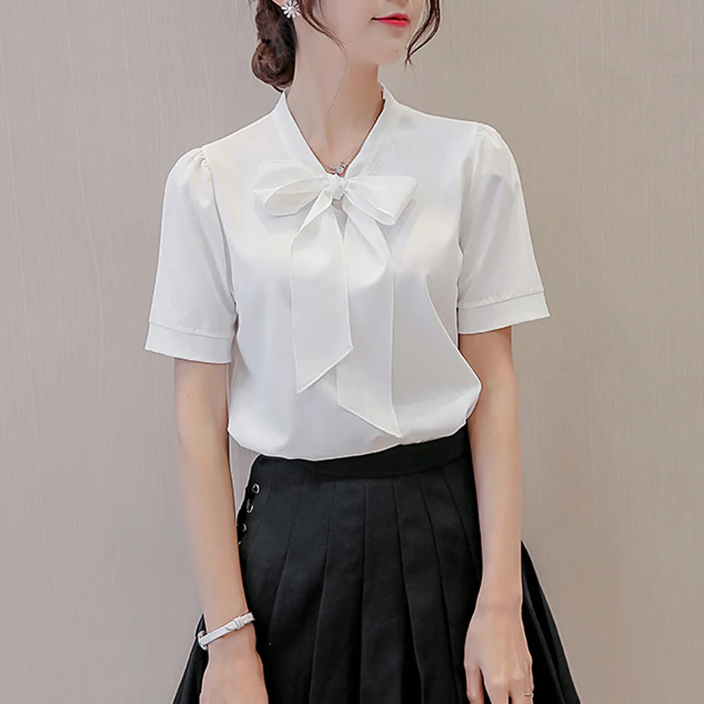 2019 модная новинка хит продаж женская рубашка летняя офисная однотонная с