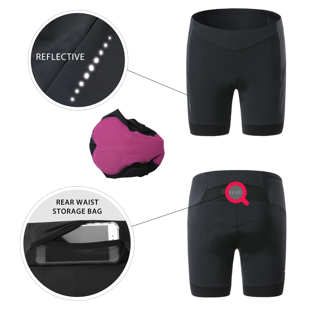 Женские велосипедные шорты Santic летние Горные штаны Coolmax 4D Pad противоударное