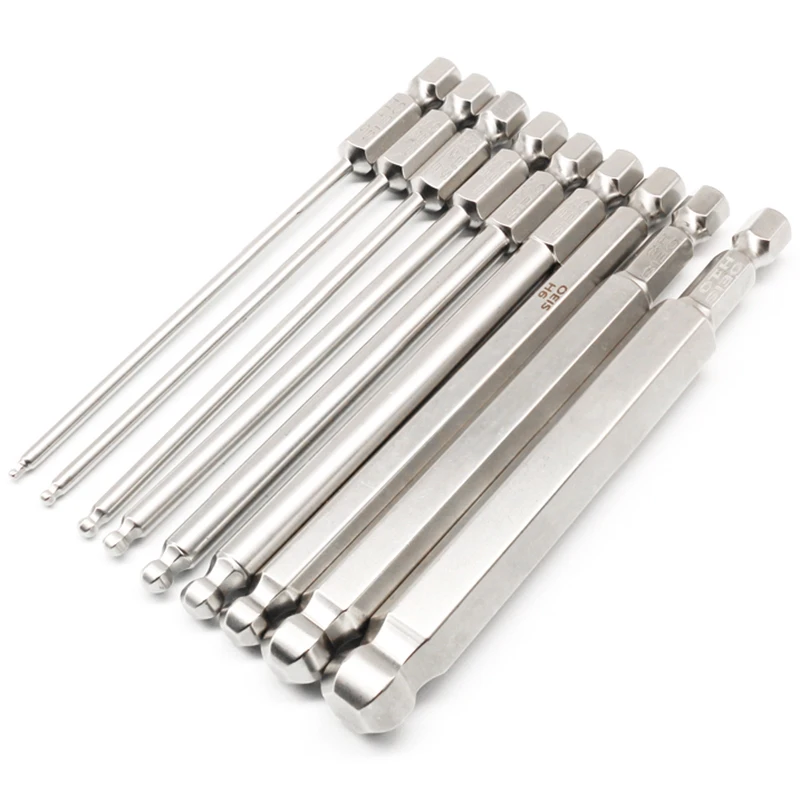 

9 шт., шестигранные насадки из стали S2, 100 мм