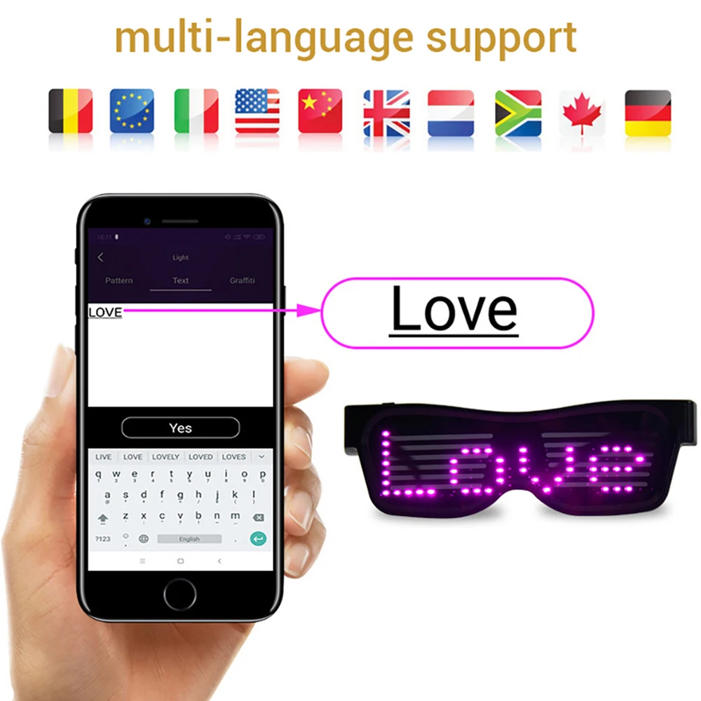 Светодиодные очки с Bluetooth|Сверкающие товары для вечеринки| |