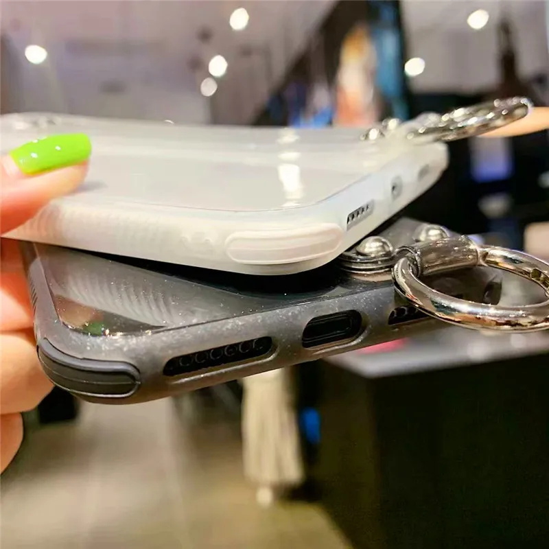 Противоударный блестящий прозрачный силиконовый чехол для телефона Iphone 11 Pro Max X Xr