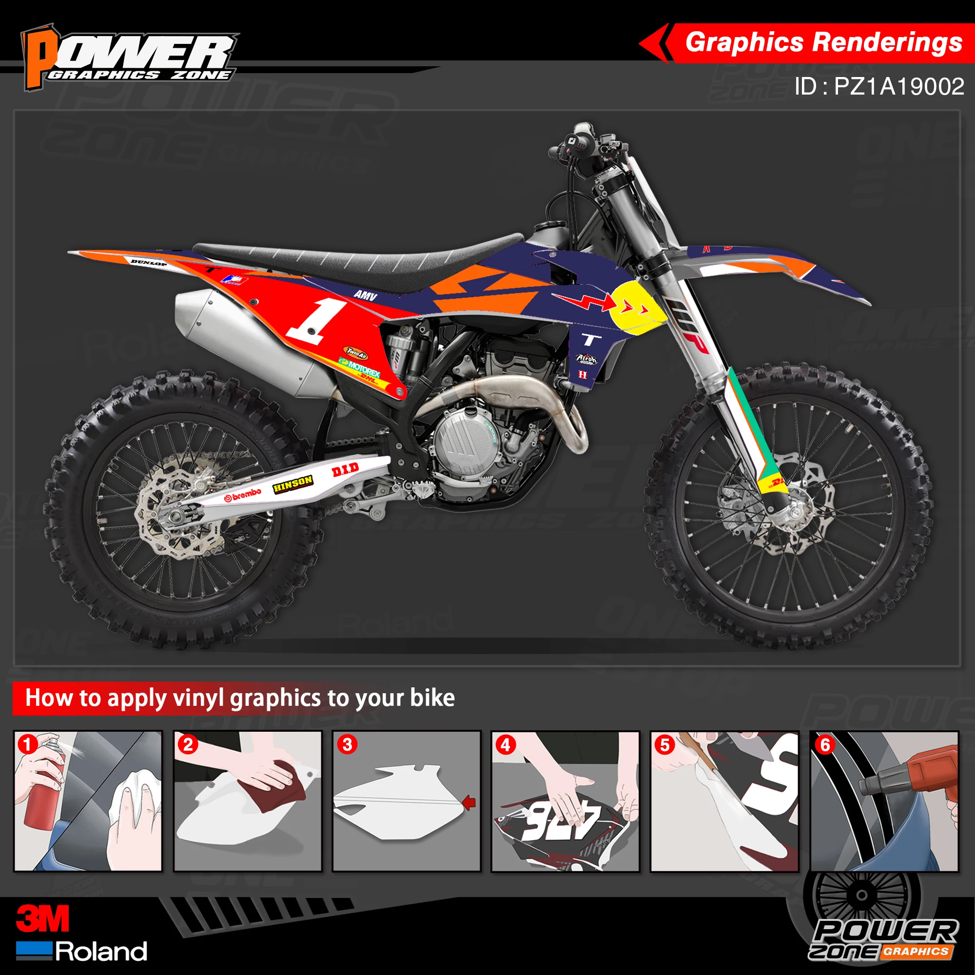 Персонализированные графические фоны PowerZone Team наклейки 3M Набор наклеек для KTM SX SXF