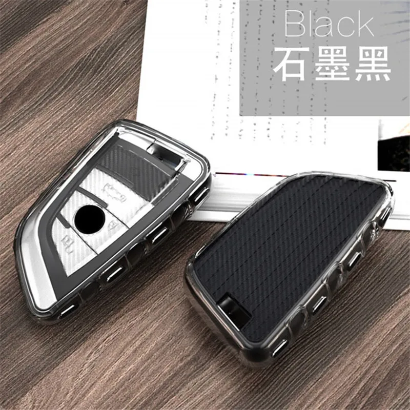 Модный чехол для автомобильного ключа из углеродного волокна BMW 1 2 3 4 5 6 7 серии X1 X3