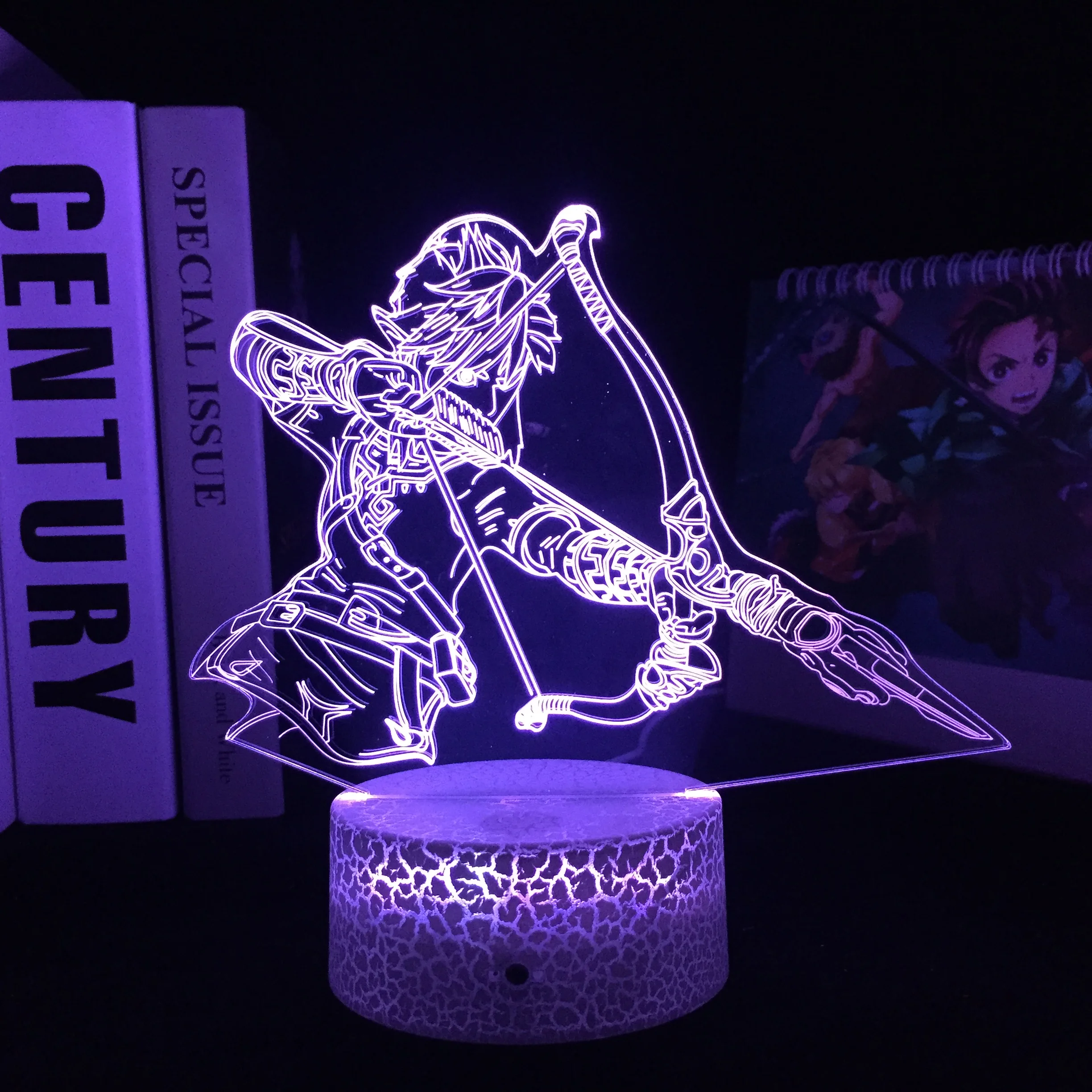 

3D Светодиодная лампа для стрельбы для мальчиков, акриловая пластина с треснувшим основанием, ночной Светильник для детей, праздничный пода...