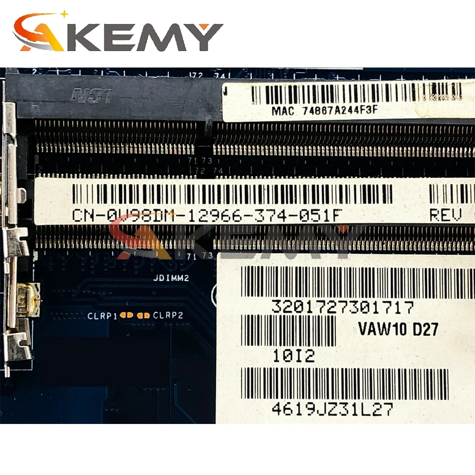 Akemy LA 9102P для DELL Inspiron 3721 5721 материнская плата I3 3227U CN 09KHW3 9KHW3 100%