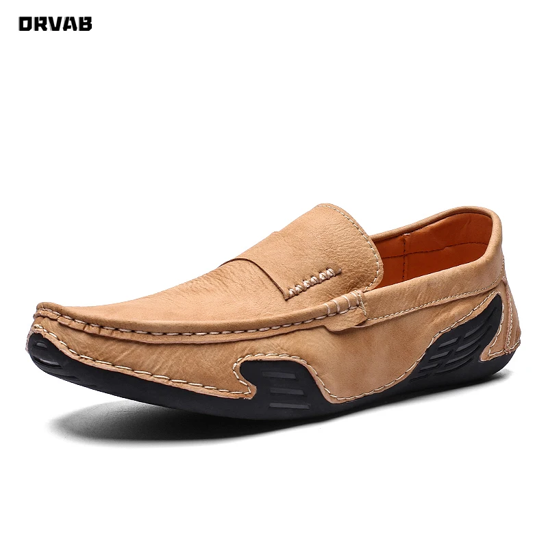 

Туфли мужские без шнуровки, кожаные удобные мокасины, мягкие Нескользящие, Классическая Повседневная обувь для вождения, кроссовки на плос...