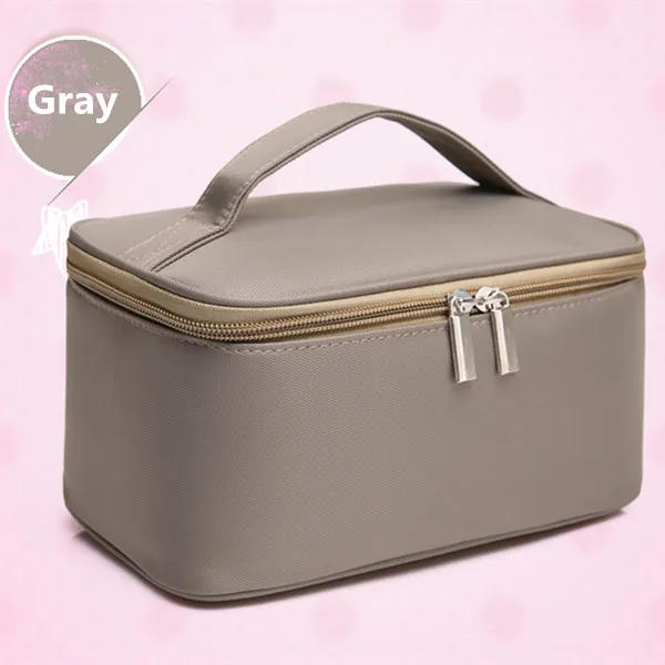 1 Layer Gray Женская большая косметичка, водонепроницаемая, Оксфорд, чехол для макияжа, органайзер для путешествий - Цвет: 1 Layer Gray