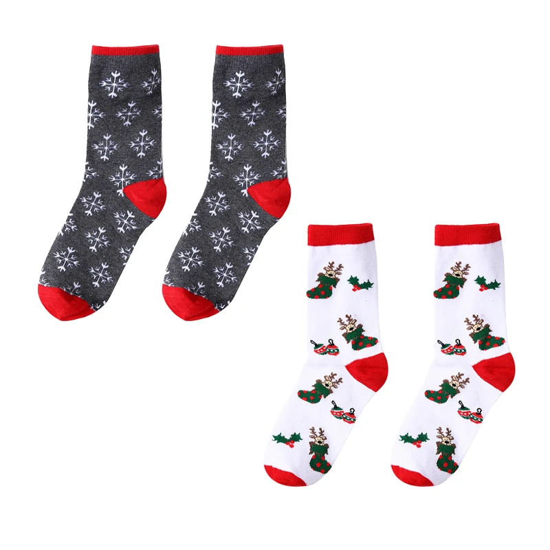 Set5 2 пар/лот, зимние женские носки, модные рождественские носки, носки с оленем Давида, хлопковые носки с героями мультфильмов, теплые женские носки, подарок на Рождество - Цвет: Set5