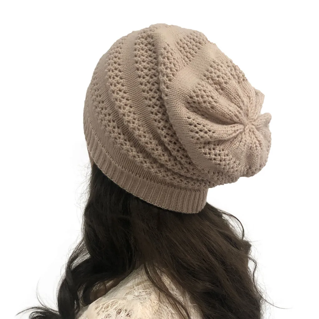 Осенне-зимняя женская шапка Skullies Beanies, однотонные вязаные Кепки из хлопка, женская зимняя шапка, мягкие теплые шапки, женская шапка