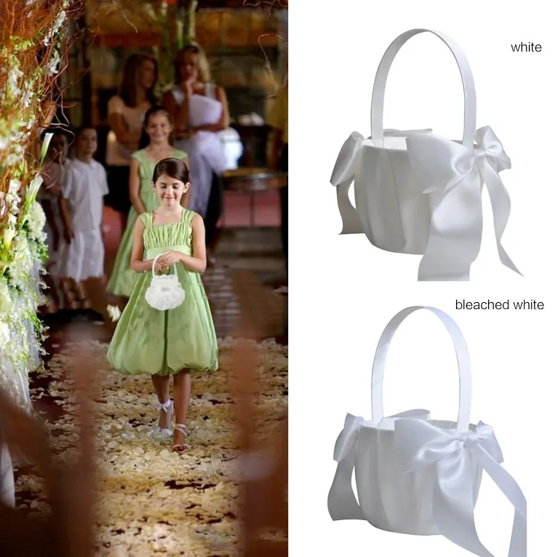 Цветочная корзина для кольца подушка свадебной церемонии атласная хранения с