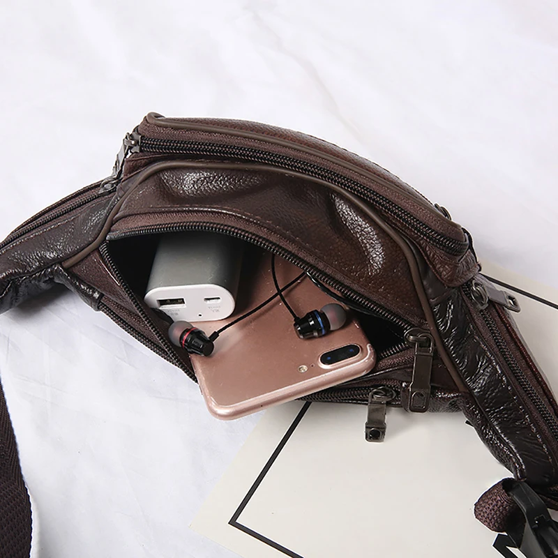 

Fashion Men PU Leather Waist Packs Men Organizer Travel Waist Pack Necessity Waist belt Mobile Phone Bag