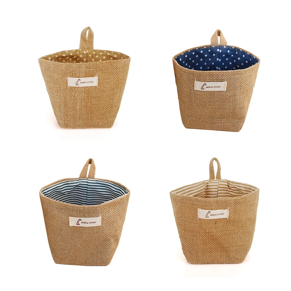 1 шт. Льняная сумка из хлопковой ткани настенная Дверь Шкаф подвесной органайзер