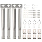 4 шт., универсальные трубки для гриля и барбекю, из нержавеющей стали