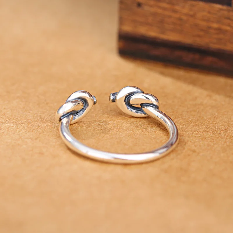 Женское и мужское серебряное кольцо с двойным узлом|Кольца| |