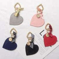 5 colors hanging love heart leather keychain cute charms car bag pendants ring phone case ornaments birthday party gifts