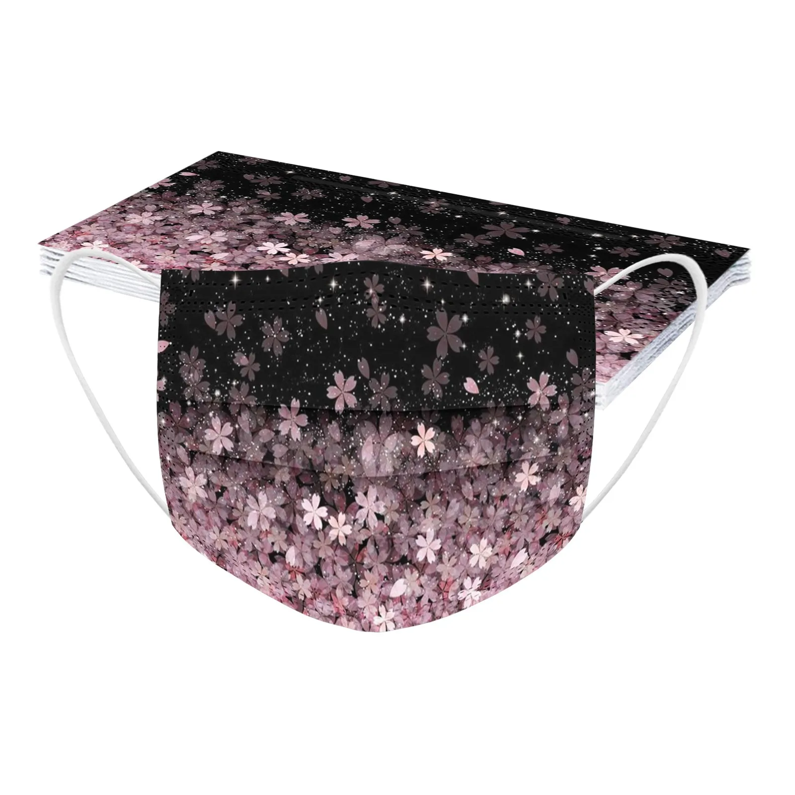 Маска одноразовая для лица взрослых дышащая Защитная с цветным принтом