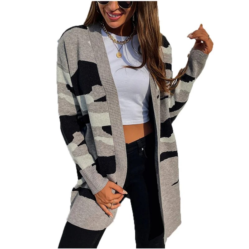 

Женский вязаный свитер с V-образным вырезом, свободного покроя