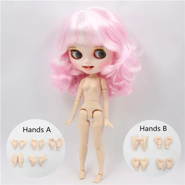 doll with hands AB Ледяная фабрика blyth пользовательская кукла игрушка матовое лицо соединение тела bjd белая кожа 30 см, без сонных глаз - Цвет: doll with hands AB