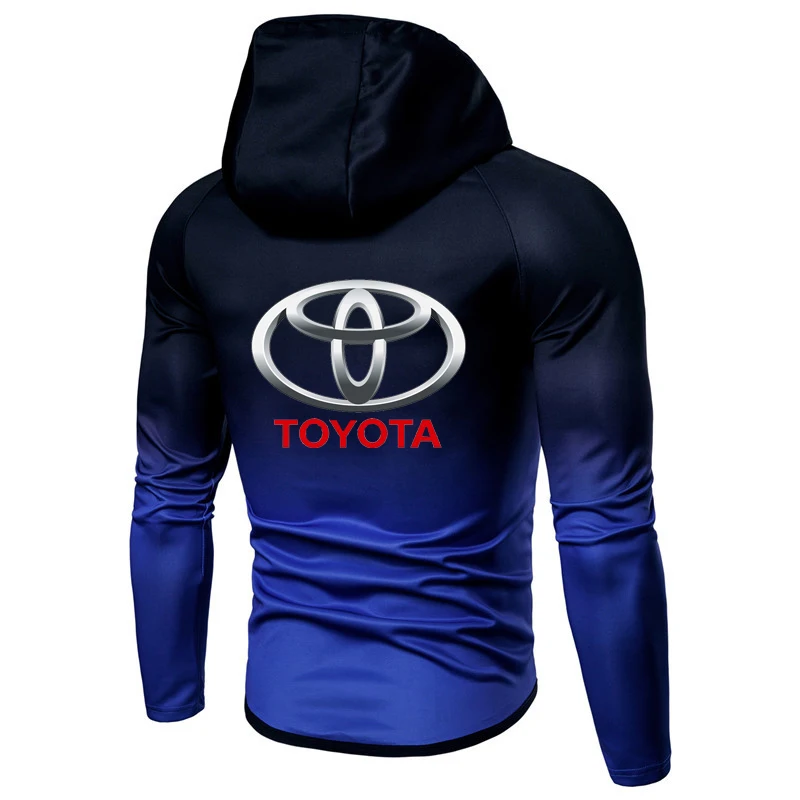 

Spring Autumn Zipper Jacket Hoodies toyota car Print logo Gradient clothes Fleece Long Sleeve Hoodie Men women Sweatshirt hoody