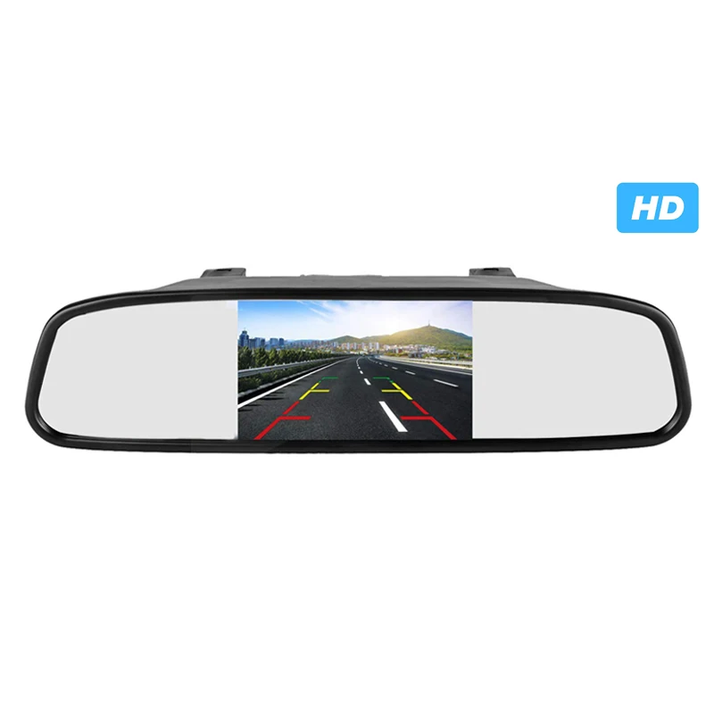 Цветное зеркало заднего вида для автомобиля 5 0 дюйма TFT LCD монитор видео DVD-плеер