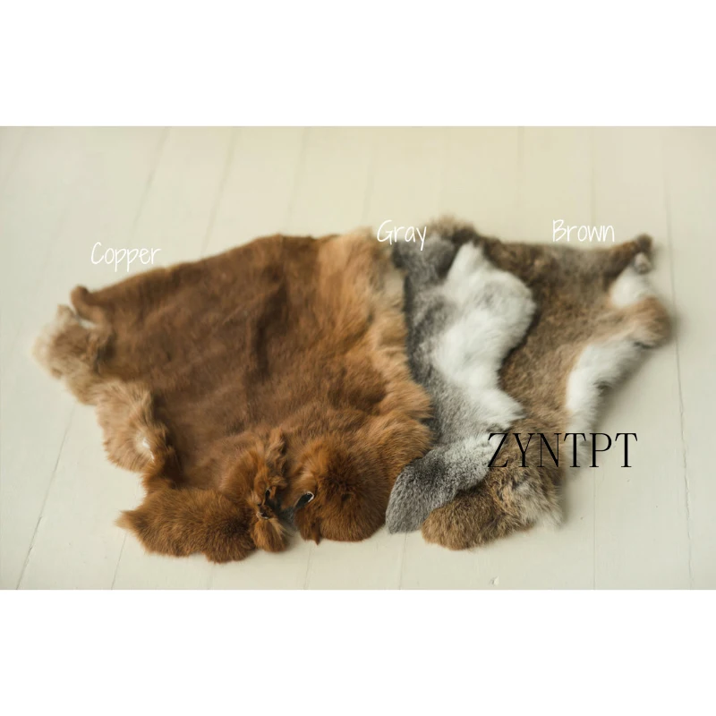 Реквизит для фотосъемки новорожденных 100% натуральный одеяло из меха кролика |