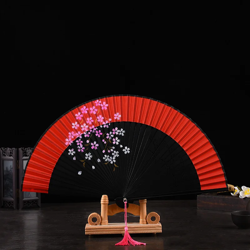 Китайский веер древний ветер складной японский Вишневый цветок кролик