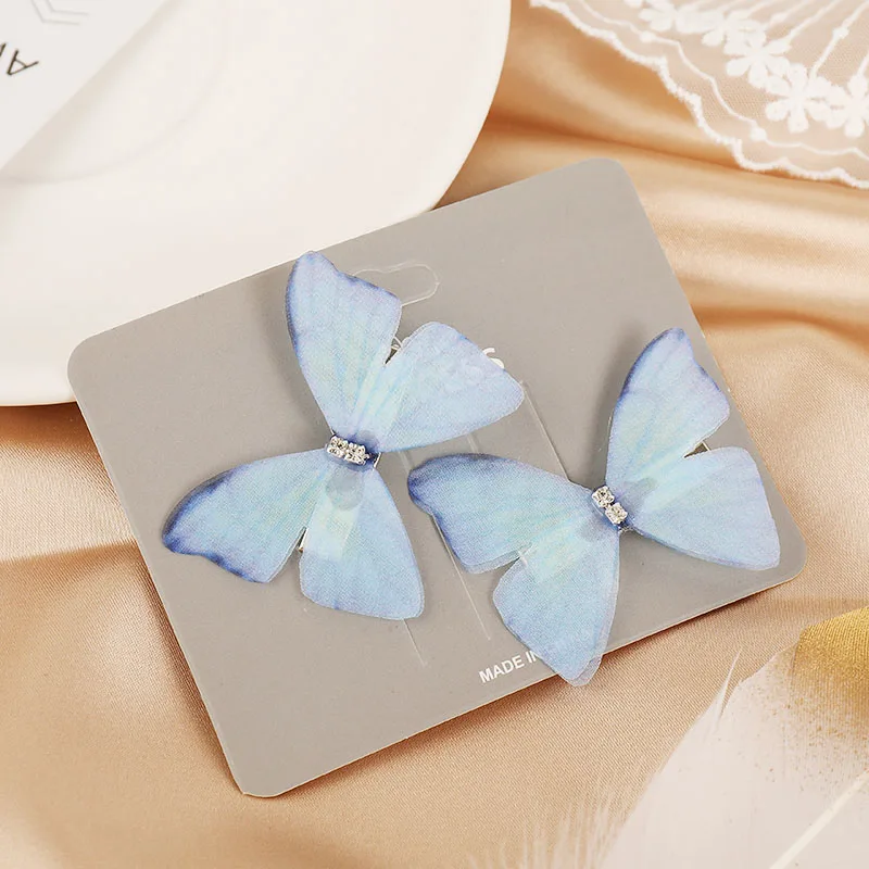 

2pcs/Set New Cute Colorful Butterfly Hairpin For Women Girls Sweet Hair Ornament Clip Barrette Headband Fashion Hair Accessories