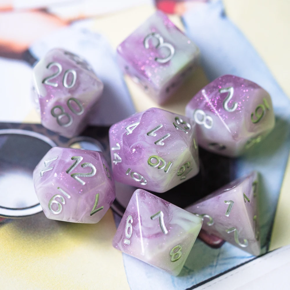 7 шт./компл. сверкающие игральные кости Galaxy DND D & D4 D6 D8 D10 % D12 D20 многогранные набор